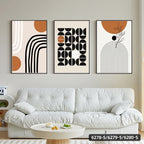 Modern Minimalist Living Room Morandi Abstract Sofa Background Wall Three-piece Painting