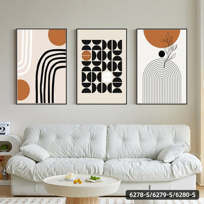 Modern Minimalist Living Room Morandi Abstract Sofa Background Wall Three-piece Painting