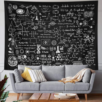 Fantasy Eyes Character Science Mathematics Blackboard Formula Tapestry