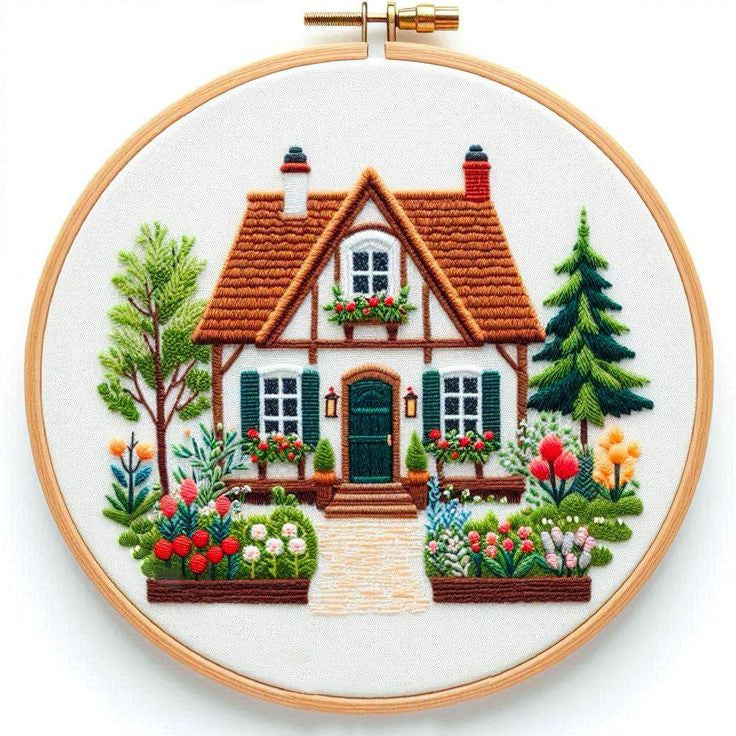 Garden Cottage Embroidery Material Package