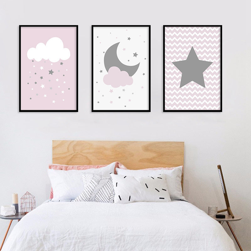 Moon Star cloud decoration painting