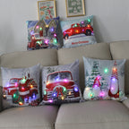Colorful Lights Christmas Glow Pillow