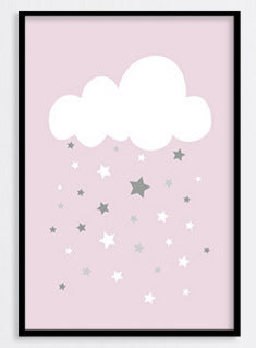 Moon Star cloud decoration painting