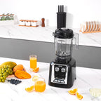 Professional Blender, Commercial Countertop Blenders, 68 Oz Jar Blender Combo, Stainless Steel 3 Functions Blender, For Frozen Drinks, Shakes, Smoothies, Peree, And Crush Ice, Black
