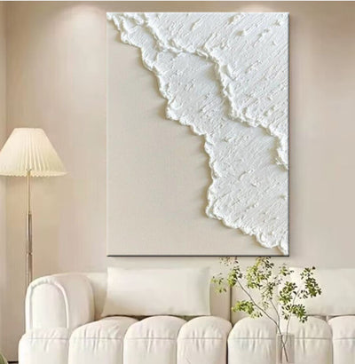 Hand Painted Three-dimensional Oil Painting Niche White