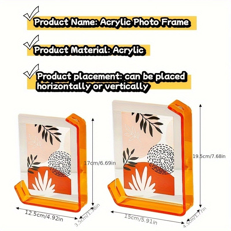 4x6 Inch Colorful Acrylic Photo Frame Box Creative Picture Holder Stylish Gradient Color Collage Frame