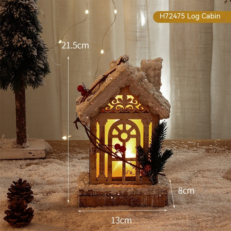 Christmas Decorative Log Cottage Creative Glow