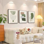 Modern Minimalist Living Room Morandi Abstract Sofa Background Wall Three-piece Painting