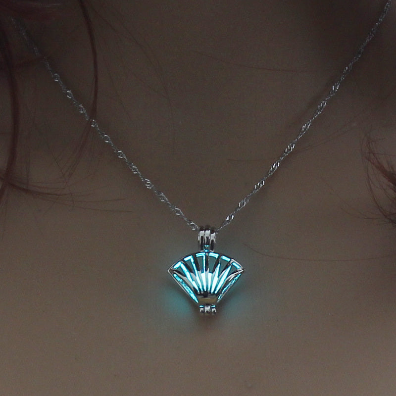 Colorful glow-in-the-dark Shell Necklace