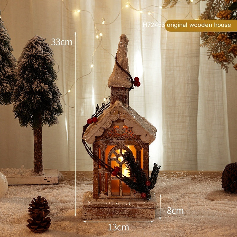 Christmas Decorative Log Cottage Creative Glow