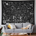 Fantasy Eyes Character Science Mathematics Blackboard Formula Tapestry