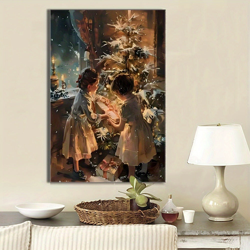 1pc Wrapped Canvas Painting, Wall Decor Living Room, Room Decor, Home Decor, Canvas Print Wrapped In Pine Frame For Holiday Celebrations, Holiday Wall Decoration, Seasonal Home Decoration Pendant