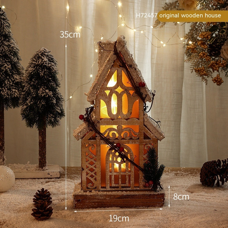 Christmas Decorative Log Cottage Creative Glow