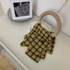 Korean Red Plaid Beret Cloud Hat