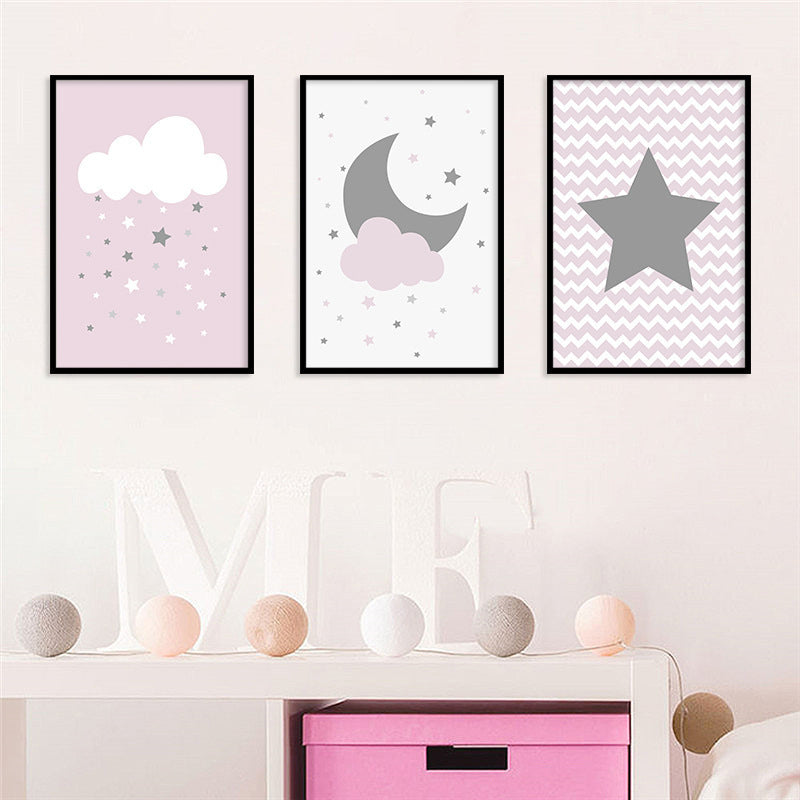 Moon Star cloud decoration painting