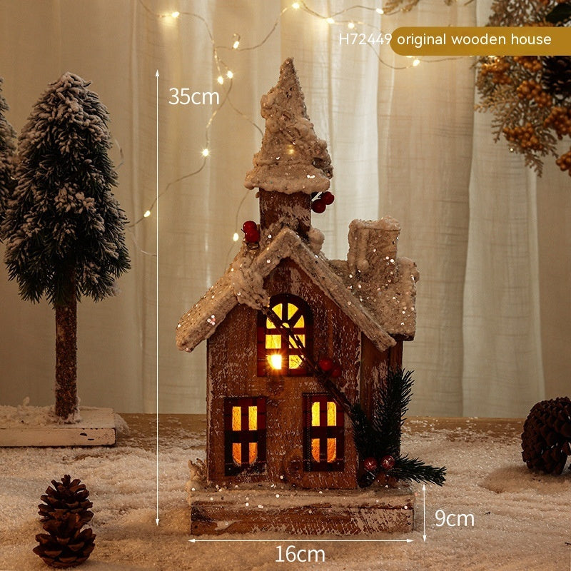 Christmas Decorative Log Cottage Creative Glow