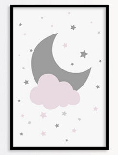 Moon Star cloud decoration painting