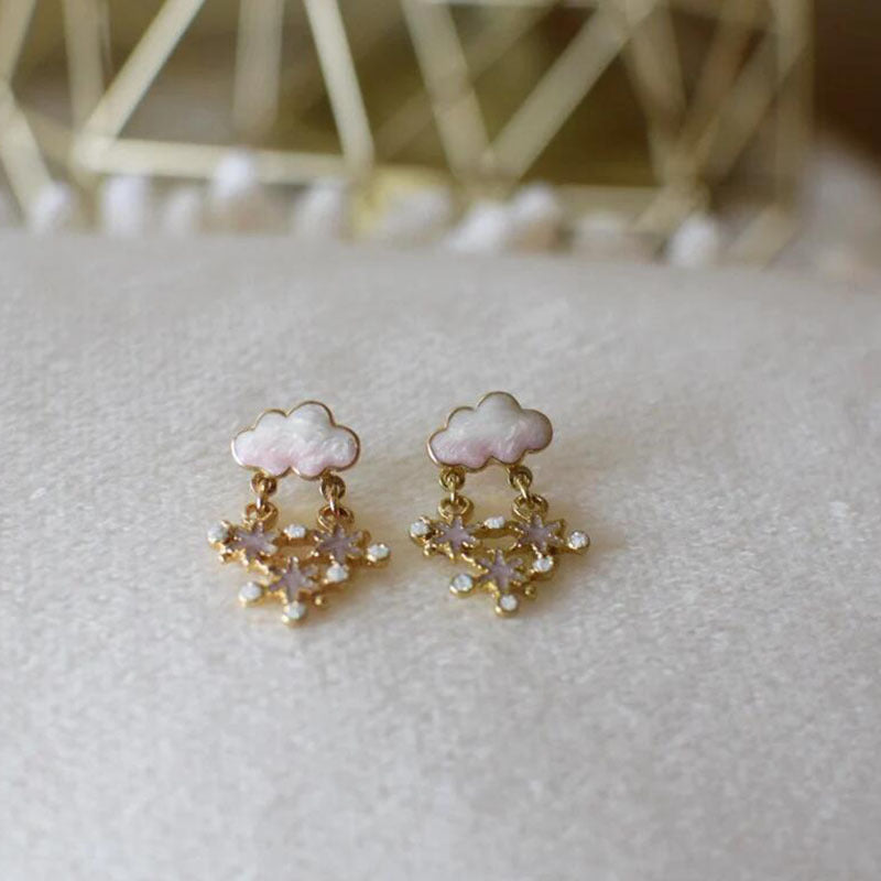 Snowflake Cloud Earrings Fun Christmas