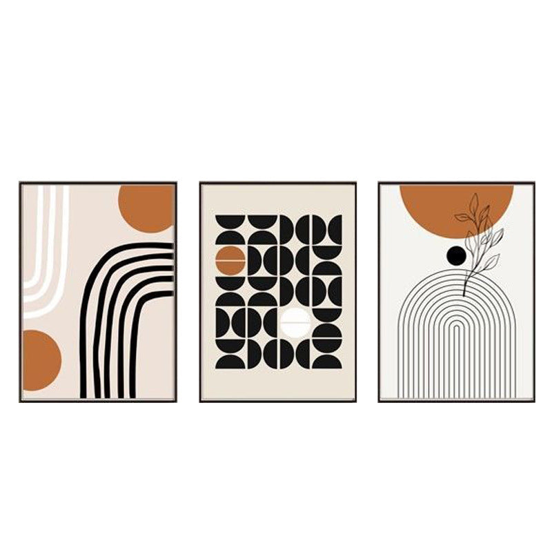 Modern Minimalist Living Room Morandi Abstract Sofa Background Wall Three-piece Painting
