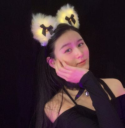 Glow Plush Bell Fox Cat Ear Headband