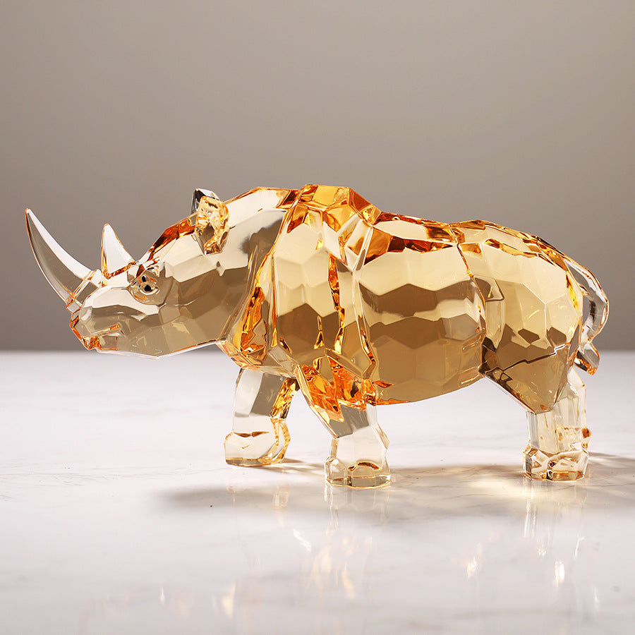 Amber Rhinoceros Animal Decorations Creative Ornaments
