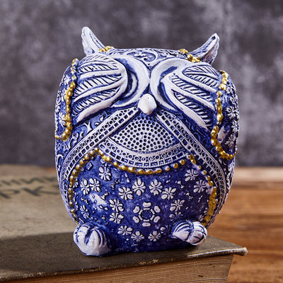 Blue And White Owl Home Creative Small Ornaments