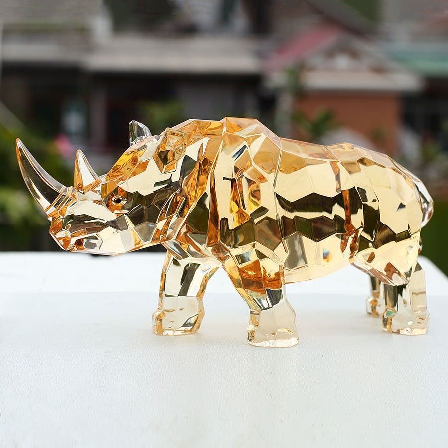 Amber Rhinoceros Animal Decorations Creative Ornaments