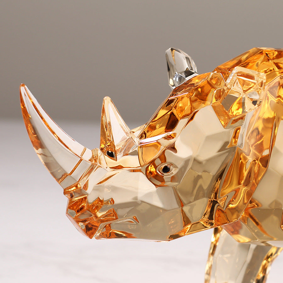Amber Rhinoceros Animal Decorations Creative Ornaments