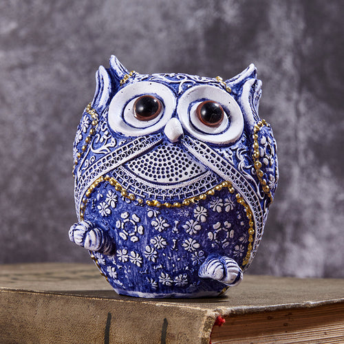 Blue And White Owl Home Creative Small Ornaments