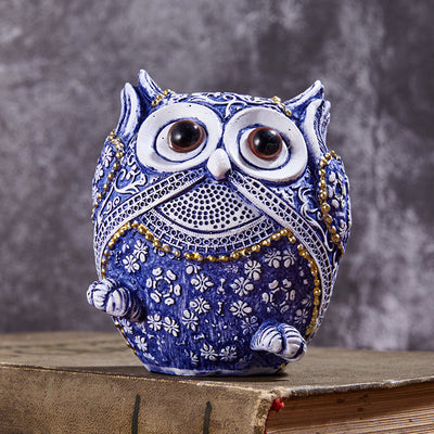 Blue And White Owl Home Creative Small Ornaments