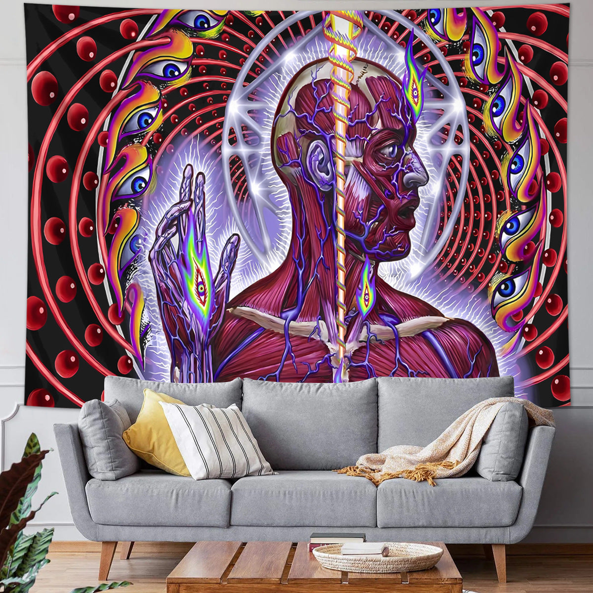 Fantasy Eyes Character Science Mathematics Blackboard Formula Tapestry