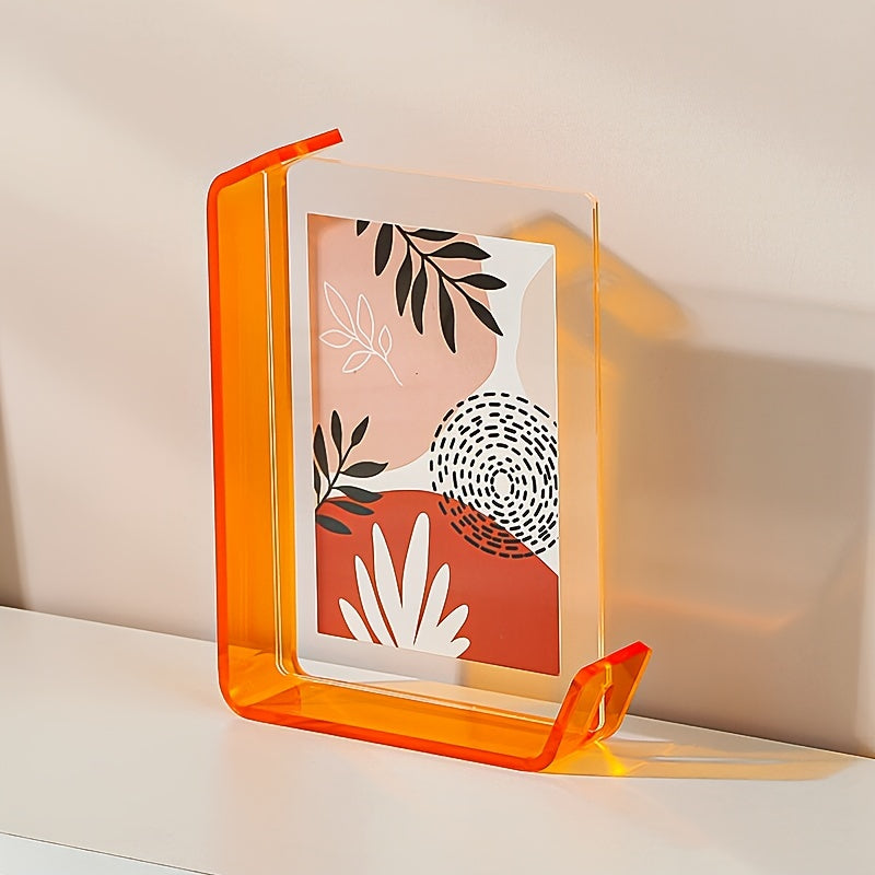 4x6 Inch Colorful Acrylic Photo Frame Box Creative Picture Holder Stylish Gradient Color Collage Frame