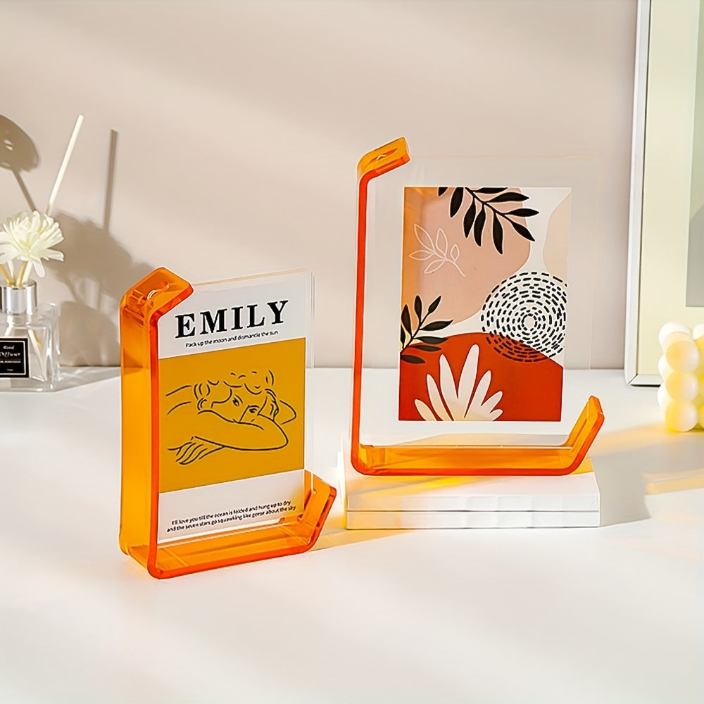 4x6 Inch Colorful Acrylic Photo Frame Box Creative Picture Holder Stylish Gradient Color Collage Frame
