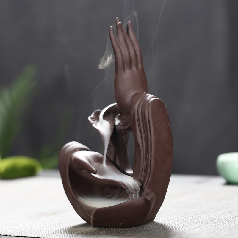 Ornament Avalokitesvara Buddha's Hand Auspicious Cloud Jade Zen Heart
