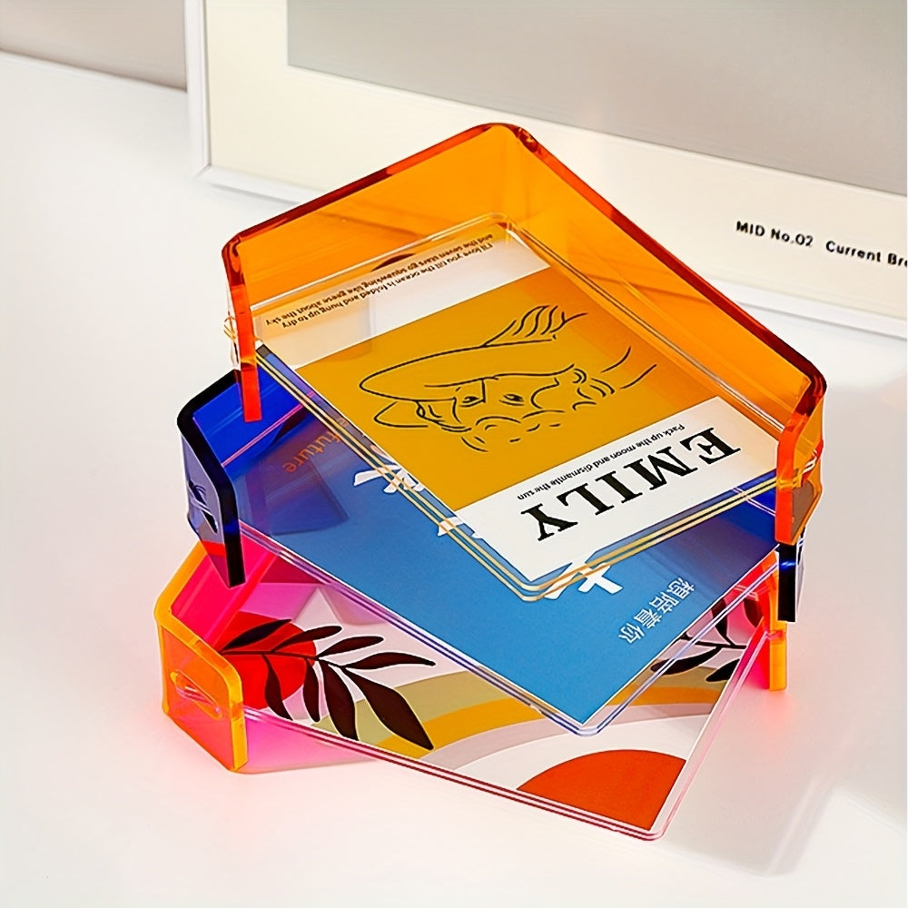 4x6 Inch Colorful Acrylic Photo Frame Box Creative Picture Holder Stylish Gradient Color Collage Frame