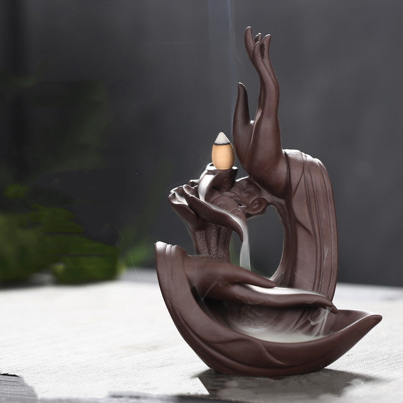 Ornament Avalokitesvara Buddha's Hand Auspicious Cloud Jade Zen Heart