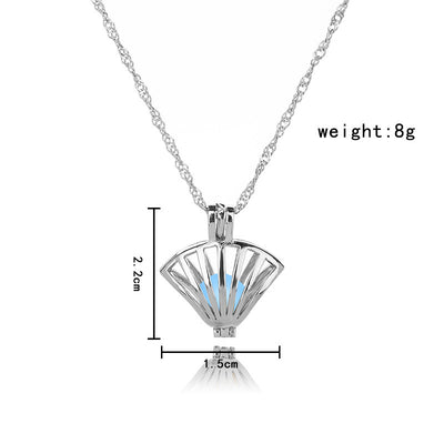 Colorful glow-in-the-dark Shell Necklace